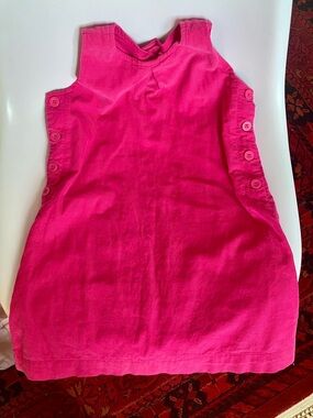 GAP Hot Pink Sleeveless Button-Accent Kids Dress